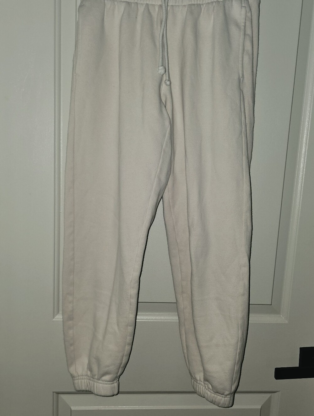 Aritzia TNA Women’s Beige Fleece Jogger Sweatpants XS Drawstring Pockets Tapered